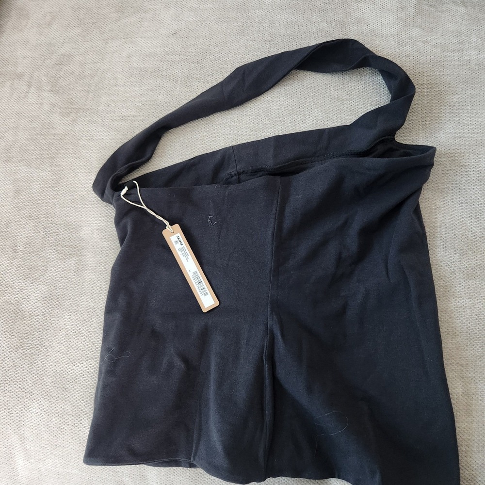SKIMS Cotton Jersey Asymmetrical Top Soot Grey TP-TOP-1128W Large NWT